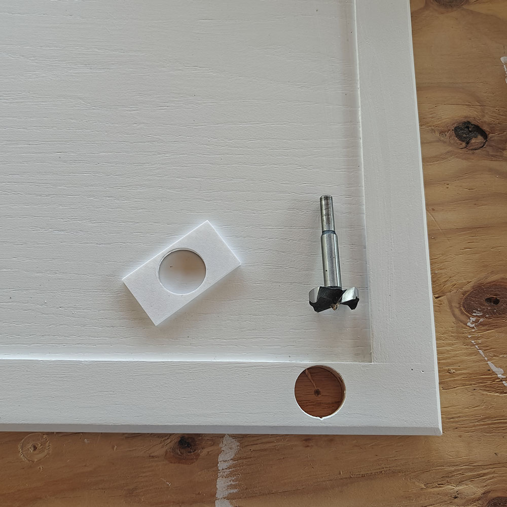 Custom Hole jig I 3d printed for Konigeehre cabinet hinges from Amazon